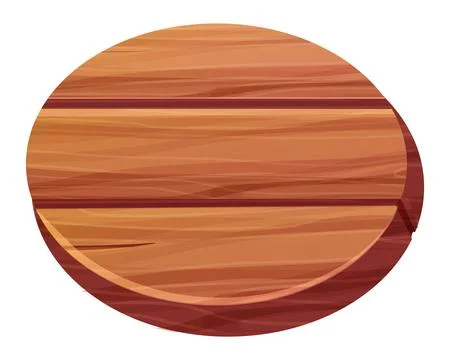 Wooden oval panel, game menu or signboard, ui element, button for interface Stock Illustration