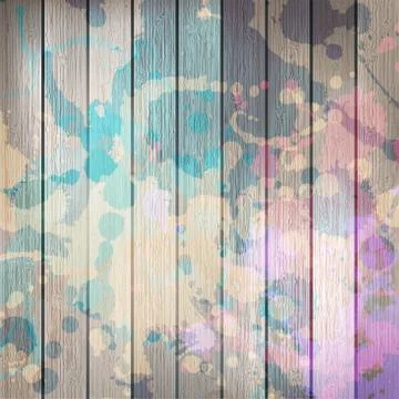 Wooden with paint splashes template. plus EPS10 Stock Illustration