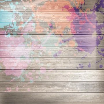 Wooden with paint splashes template. plus EPS10 Stock Illustration