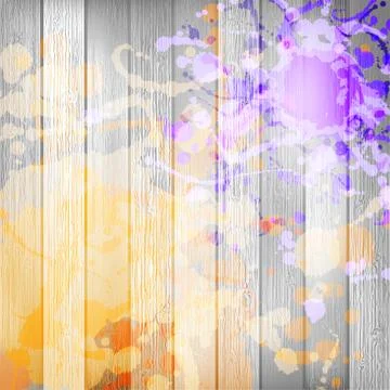 Wooden with paint splashes template. plus EPS10 Stock Illustration