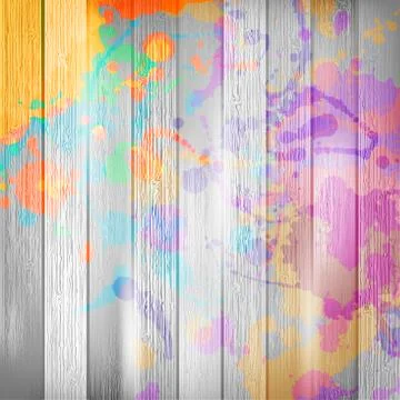 Wooden with paint splashes template. plus EPS10 Stock Illustration