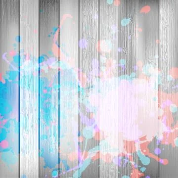 Wooden with paint splashes template. plus EPS10 Stock Illustration