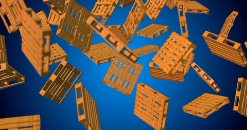 Wooden pallet falling Video stock 99069841