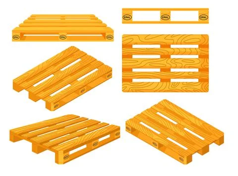 Wooden pallets set Stock Illustration
