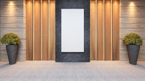 Wooden panel wall decor design Stock Illustration