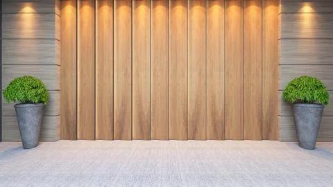 Wooden panel wall decor design Stock Illustration