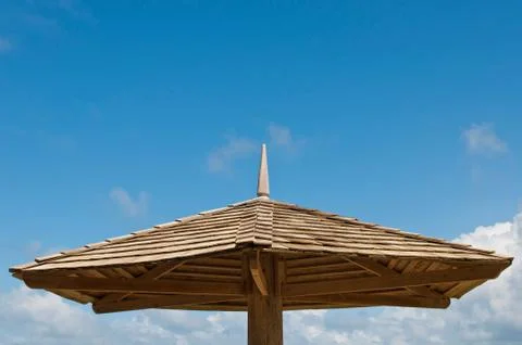 Wooden parasol Stock Photos
