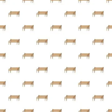 Wooden park bench seamless pattern background Illustration