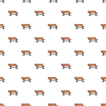 Wooden park bench seamless pattern for design Stock Illustration