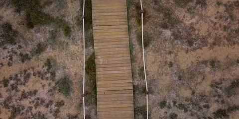 Wooden path to the beach Stock Footage 98384062