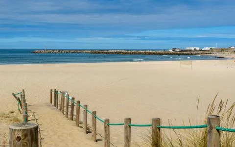 Wooden paths to the beach Stock Photos