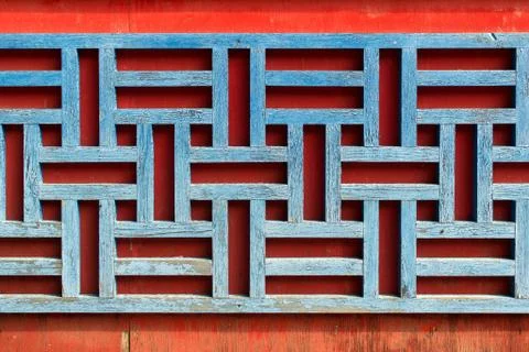 Wooden Patterns on Red Background Stock Photos