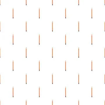 Wooden pencils repeating pattern on white background Stock Illustration