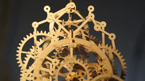 Wooden Pendulum Clock Front lit Stock Footage 121942445