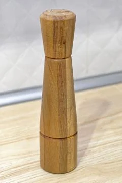 Wooden Pepper grinder Stock Photos