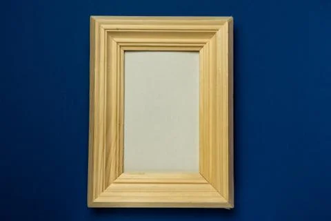 Wooden photo frame on solid background Stock Photos