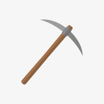 Wooden Pickaxe in flat style. Vector illustration. Stock Illustration