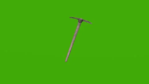 Wooden pickaxe rotating on green screen Stock Footage 279802365