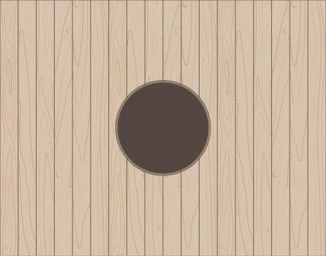 Wooden plank background with circle shape hole Stock Illustration