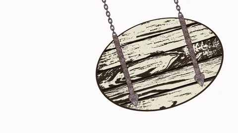 Wooden planks with chains Stock Footage 72651622