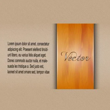 Wooden Plate on a Brown Background.Vector Stock Illustration