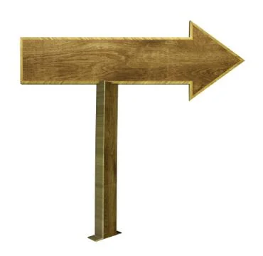 Wooden pointer directions Stock Illustration