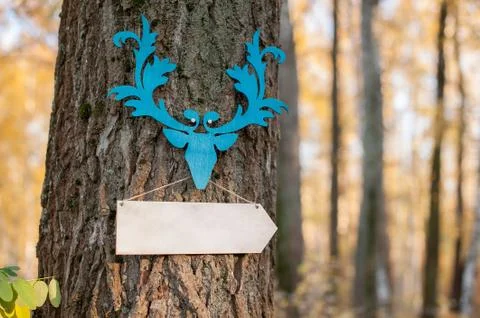 Wooden pointer hanging Foto stock