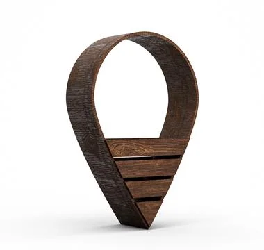 Wooden pointer isolated on white background 3d illustration イラスト素材