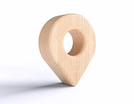 Wooden pointer isolated on white background, 3d illustration Stock Photos