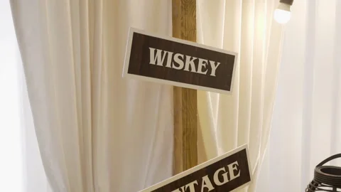 Wooden pointer with plates on which words are printed in a font 스톡 동영상 161027404