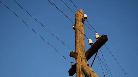 Wooden post with a crossbeam, side view Stock Footage 119172282