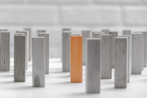 Wooden posts on a blurred background Stock Photos