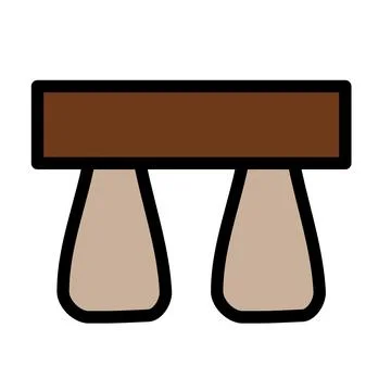 Wooden pot table flat Stock Illustration