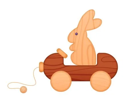 Wooden Pull Toy イラスト素材