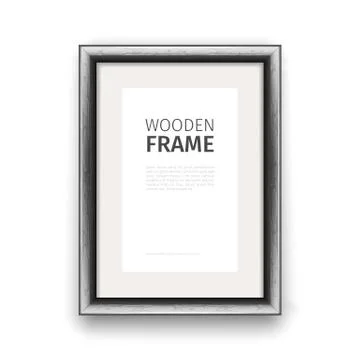 Wooden Rectangle Frame Dark Stock Illustration