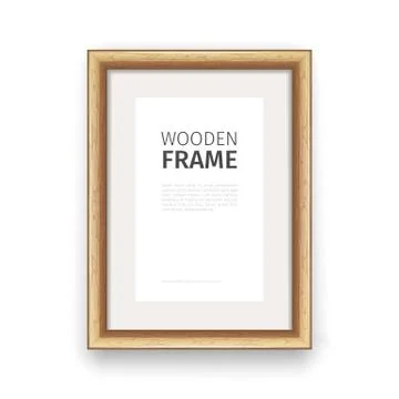 Wooden Rectangle Frame Maple Stock Illustration