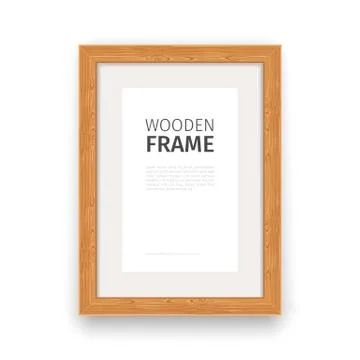 Wooden Rectangle Frame Natural Stock Illustration