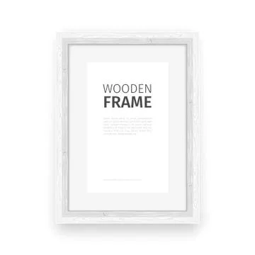 Wooden Rectangle Frame White Stock Illustration