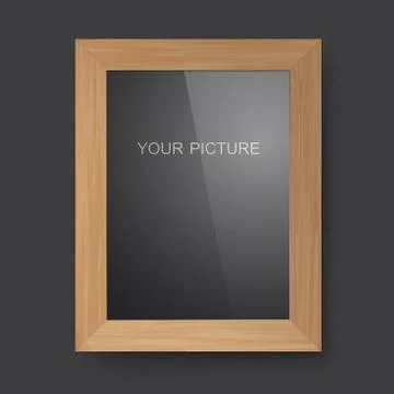 Wooden rectangular frame Stock Illustration