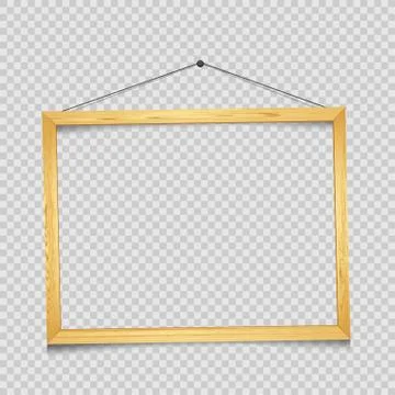 Wooden rectangular frame transparent Illustrazione stock