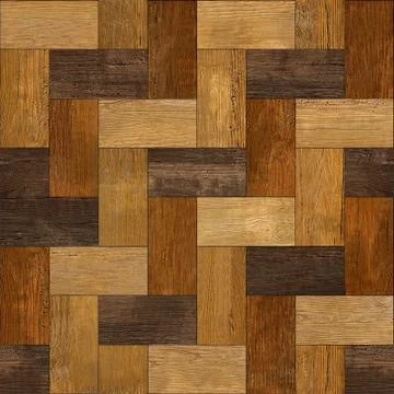 Wooden rectangular parquet stacked for seamless background. rosewood veneer Illustrazione stock