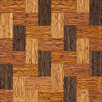 Wooden rectangular parquet stacked for seamless background. veneer nut Illustrazione stock