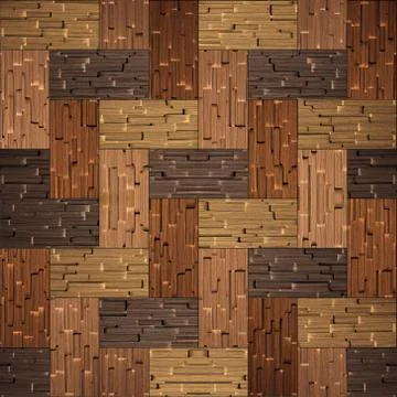 Wooden rectangular parquet stacked for seamless background. bronze tint Illustrazione stock