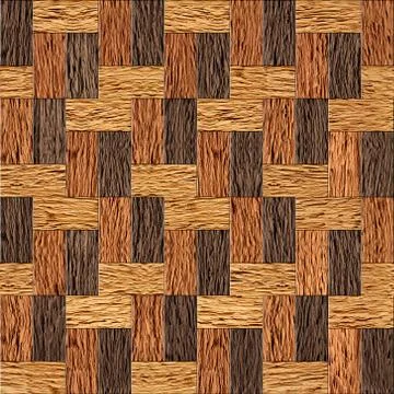 Wooden rectangular parquet stacked for seamless background. veneer nut Stock Illustration