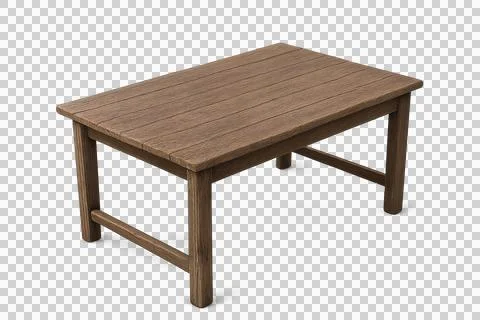 Wooden Rectangular Table with Natural Texture on Transparent Background Illustrazione stock