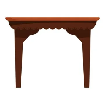 Wooden rectangular table standing on white background Stock Illustration