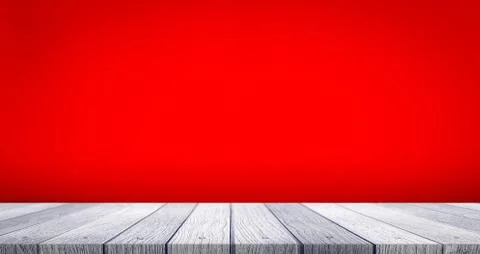 Wooden with red background Stock Photos