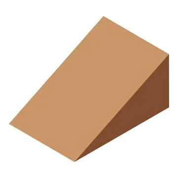 Wooden right triangle prism representing mathematical concepts Stock Illustration