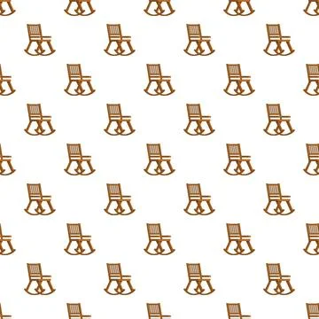 Wooden rocking chairs seamless pattern background Illustrazione stock