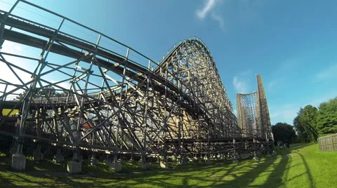 Wooden Rollercoaster Stock Footage 40711382